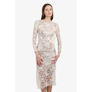 Preen By Thornton Bregazzi White Galen Cutout Lace Midi Dress Size XS